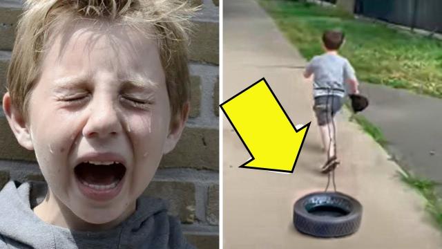 Teen Drags Tire To School Everyday, The Reason Why Will Make You Cry !
