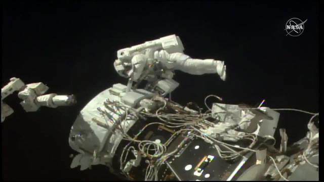 Docking Adaptor Installed on Space Station - Spacewalkers Clean-Up