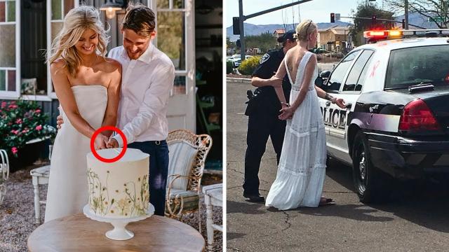 Married Couple Cuts The Wedding Cake - Finds Secret Message Inside and Call Cops