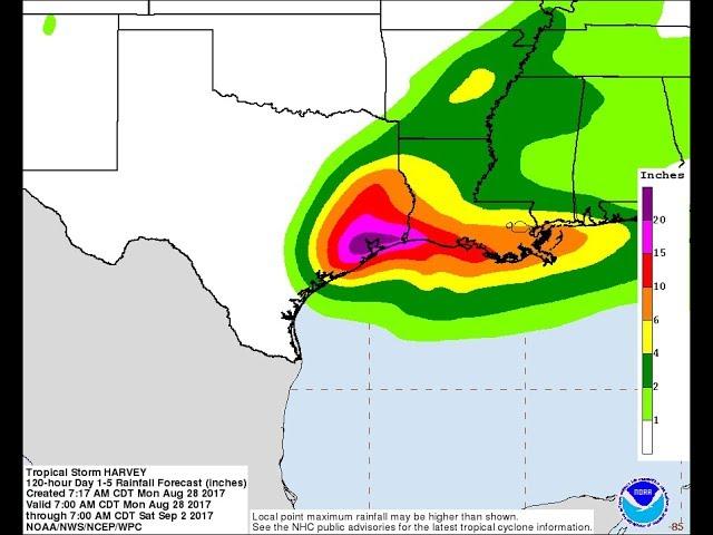 25"+ Inches of Rain still to fall for Houston & NEW Mandatory Evacuations ordered