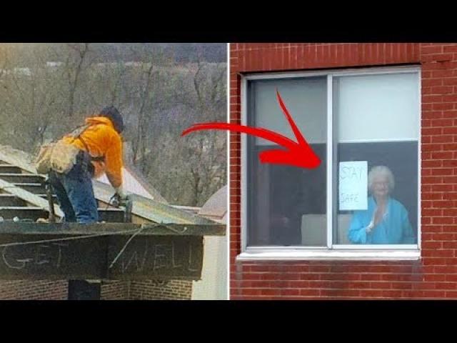 Grandma Hangs Sign In Window  Ironworker Looks Closer And Realizes He’s Been Set Up