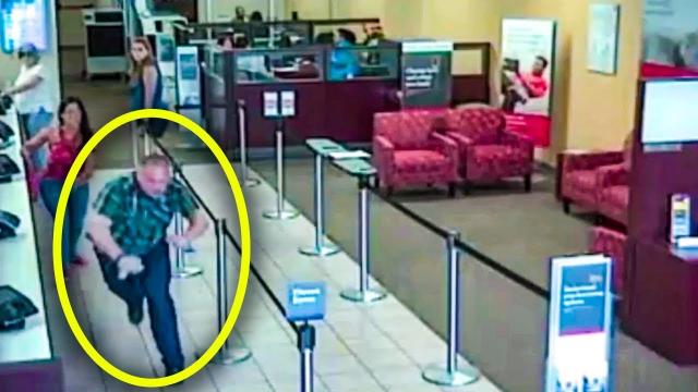 Woman Slips Man Note At Bank, He Runs Out The Door !