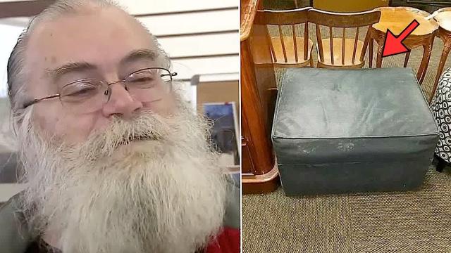 Broke Man Buys Foot Stool For $70, When He looks Inside It He Turns Pale