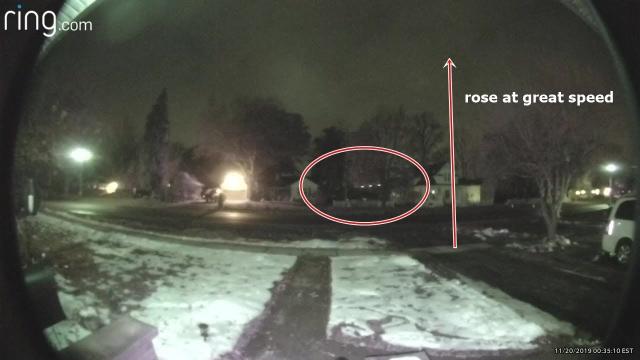 Power ring video doorbell caught UFO in Belleville, Michigan