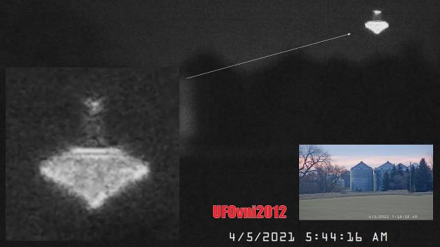 Incredible UFO Captured On PTZ Camera At Remote Farmstead, Williston, North Dakota,  April 5, 2021
