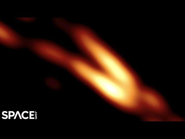 Powerful black hole jet snapped in unprecedented detail by Event Horizon Telescope