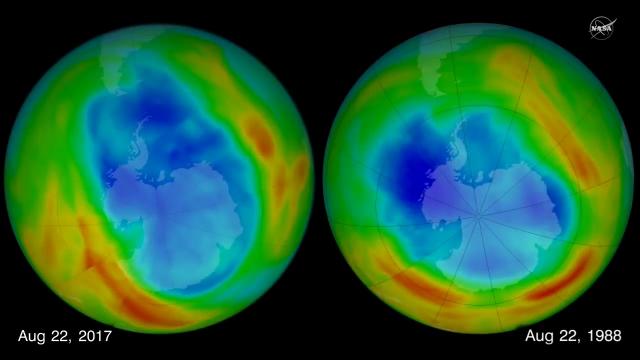Warm Air Contributes to Smaller Ozone Hole