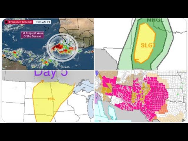 1st Tropical Wave of the Season! Record Breaking Heat! Severe Weather Monday, Tuesday & Thursday!