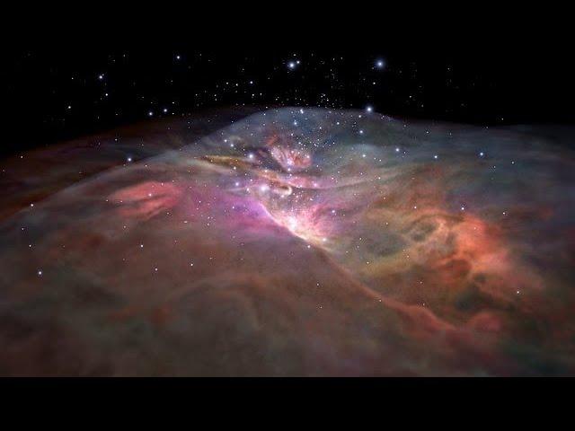 Flight through Orion Nebula in visible light