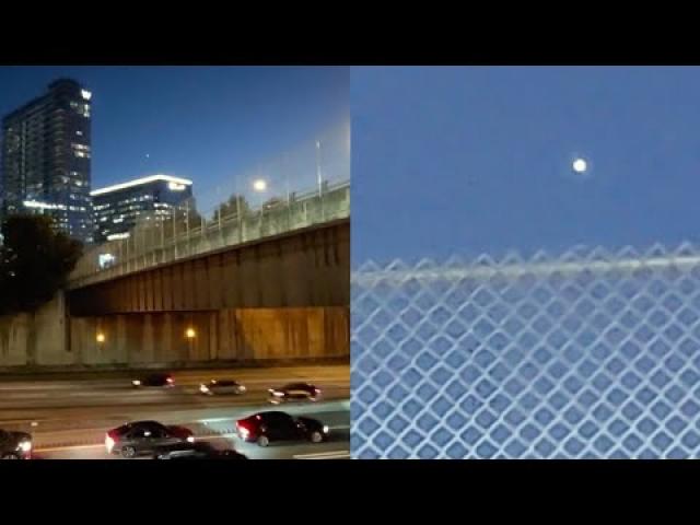 Bright Glowing UFO Orb Observing The Skies Sighted over Highway in Atlanta, Georgia