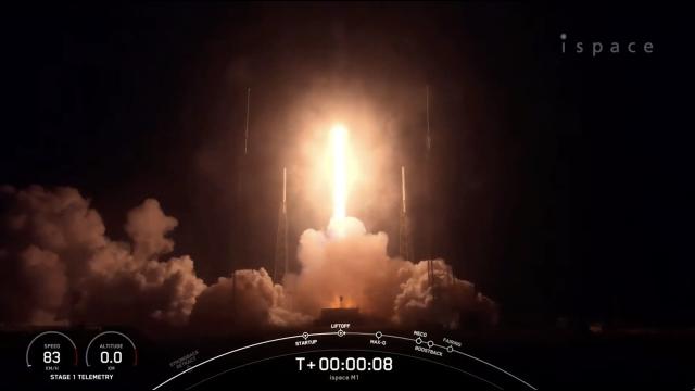 SpaceX launches moon lander, rover and 'flashlight,' booster lands in Florida