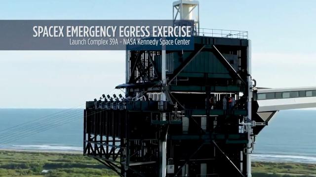 Danger on the SpaceX launch pad! Emergency egress rehearsed