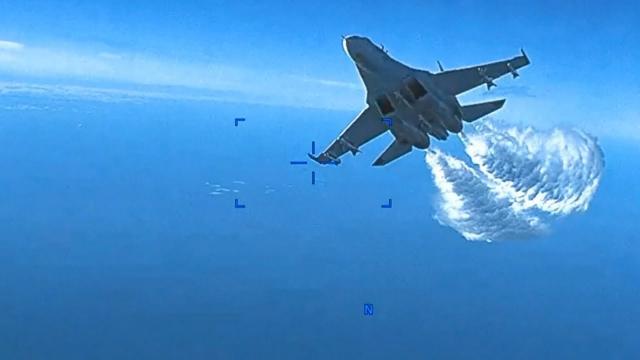 Two Russian Su-27 aircraft conduct 'unsafe' intercept of US MQ-9 drone