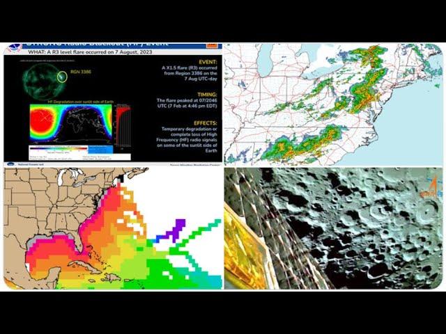 Another X-Class Solar Flare as Storms rip through the NorthEast USA & India orbits the Moon!