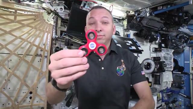Remember fidget spinners? See one spin in space!