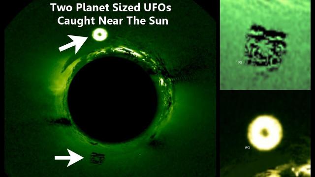 Two Planet Sized UFOs Caught Near The Sun