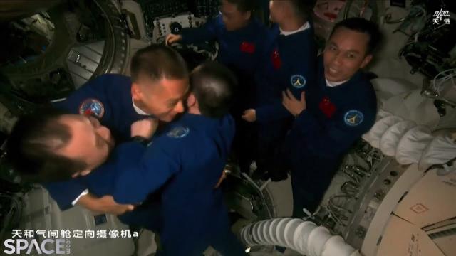 Chinese astronauts enter Tiangong space station after docking
