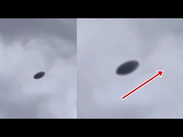 Disc shaped object filmed moving away at high speed leaving witness freaking out