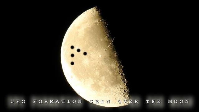 Large UFO'S Pass In Front of the Moon on April 22nd. Must See!!!