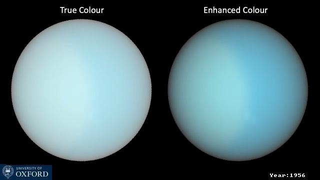 See Uranus' seasonal changes in color! 168-year animated time-lapse