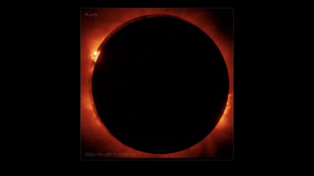 'Ring of fire' and partial solar eclipse seen by spacecraft