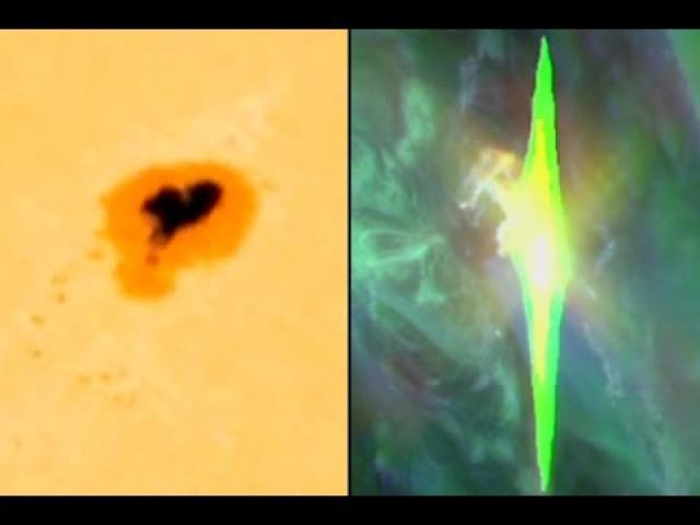 Solar Heart-Burn! Sunspot's Love Display Turns Violent With Strong Flare