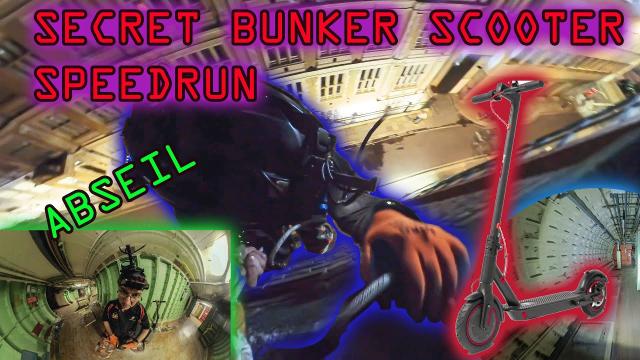 TOP SECRET Long scooter ride through Underground  London Bunker SPEEDRUN ABSEIL