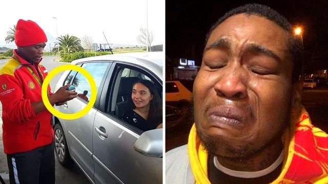 Gas Attendant Refuses To Let Woman Leave Without Filling Up, Gets Rewarded