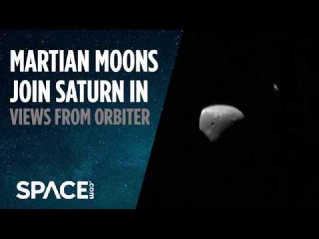 Martian Moons Join Saturn in Views from Orbiter