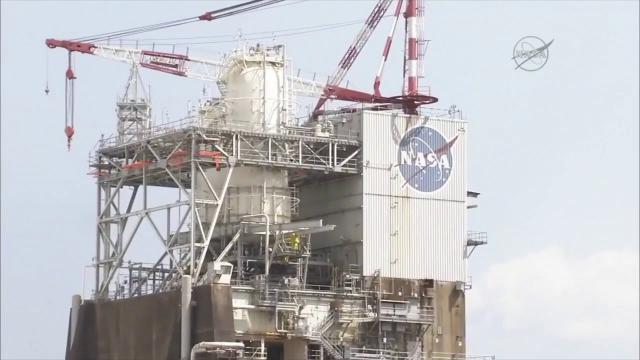 NASA SLS Rocket Engine Fired Up to Test Flight Controller