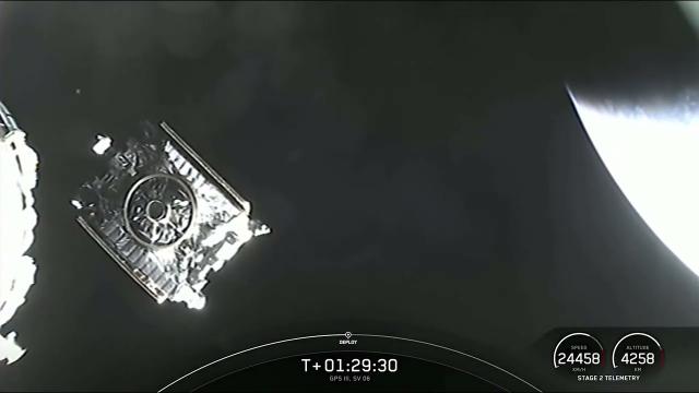 Watch SpaceX deploy Space Force's 'Amelia Earhart' GPS satellite in view from space