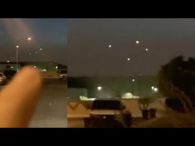 Three UFO Orbs in Classic Triangle Formation Joined by Fourth One Takes Off Into Clouds over Arizona