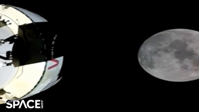 See the Artemis 1 spacecraft and moon ahead of crucial engine burn in time-lapse