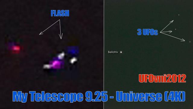 3 UFOs & Bizarre Strange Bright Flashes By My Telescope (Video 4K) January 2018