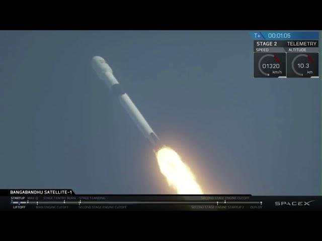 SpaceX Launches Satellite Atop Falcon 9 Block 5 Rocket
