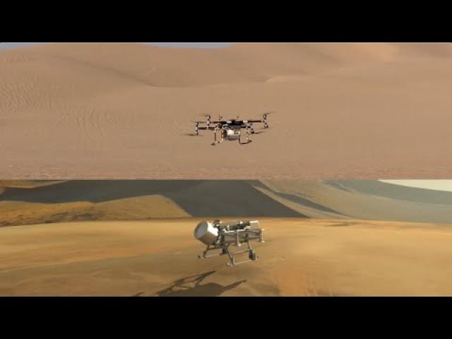 Dragonfly rotorcraft model tested in desert to simulate Titan’s dunes