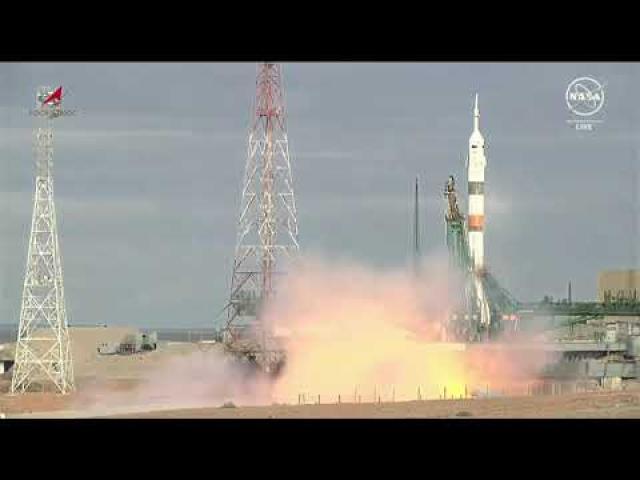Blastoff! Russian Soyuz rocket launches crew to space station