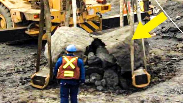 Excavator Busts Open Rock, Had No Idea What He’s Done