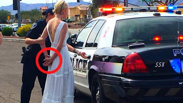 As This Bride Was Reciting Her Vows, She Told Six Police Officers To Stand Behind Groom