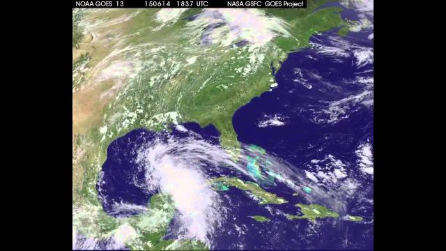 Tropical Storm Bill Seen From Space | Time-Lapse Video