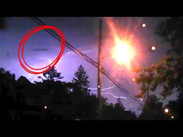 Cigar Shaped UFO Appears In Lightening Storm On Car Dash Camera Footage October 2014
