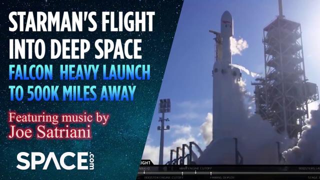 Starman’s Flight into Deep Space - Falcon Heavy Launch to 500K Miles Way