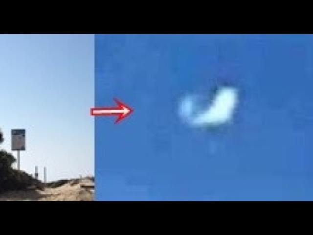 Blinking Diamond UFO Spinning Over the Ocean in Playa Del rey, Los Angeles, California