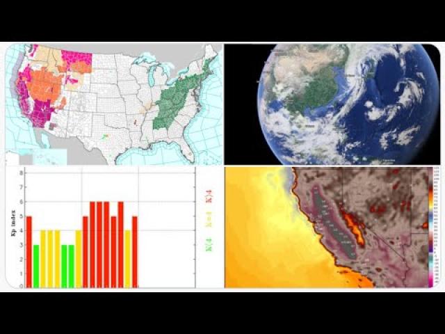 Floods in North & South East USA! Nasty long duration West Coast Heatwave! Big Geomagnetic Storms!