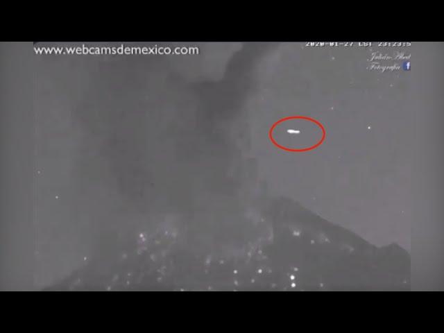 UFO spotted in skies over Mexican volcano seconds after ERUPTION