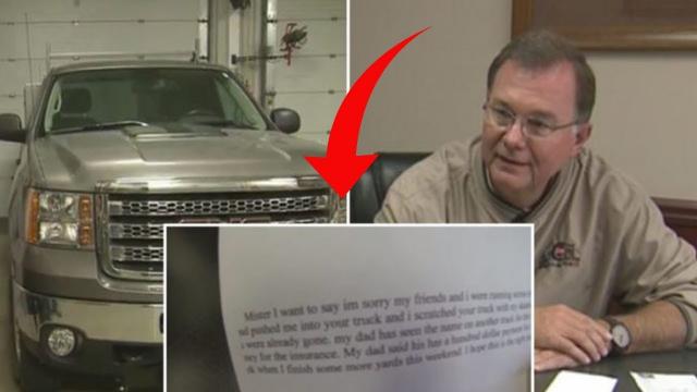 Man’s Truck Gets Scratched, Next Day He Receives Unexpected Letter At Work