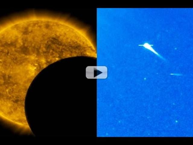 Sun Observatories Capture Moon and Comet On Consecutive Days | Video