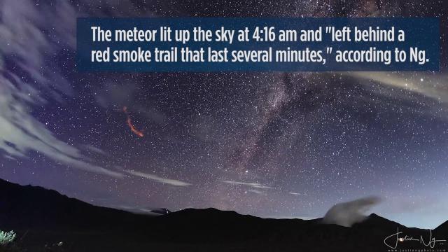 Meteor Flash! Eta Aquarid Leaves Smoke Trail Over Mount Bromo | Video