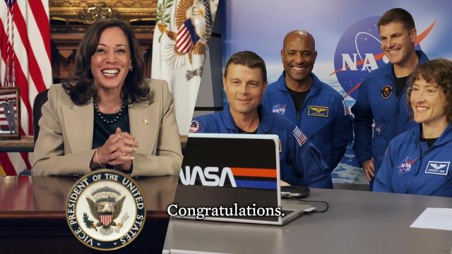 NASA's Artemis 2 crew talks moon and Mars with VP Kamala Harris