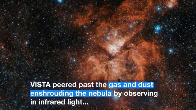 Carina Nebula - Telescope Peers Through Dust to See Stars